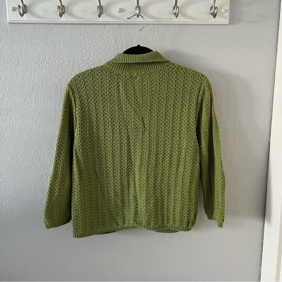 Cubix Green Button-Front Cardigan - Picture 7 of 7